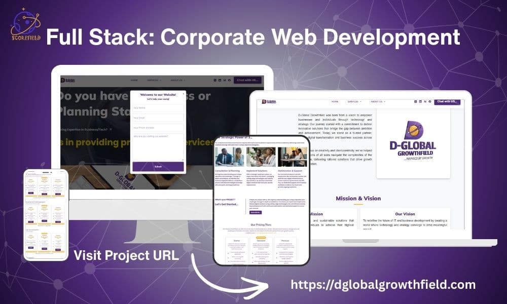 Full Stack: Corporate Web Development - www.dgglobalgrowthfield.com